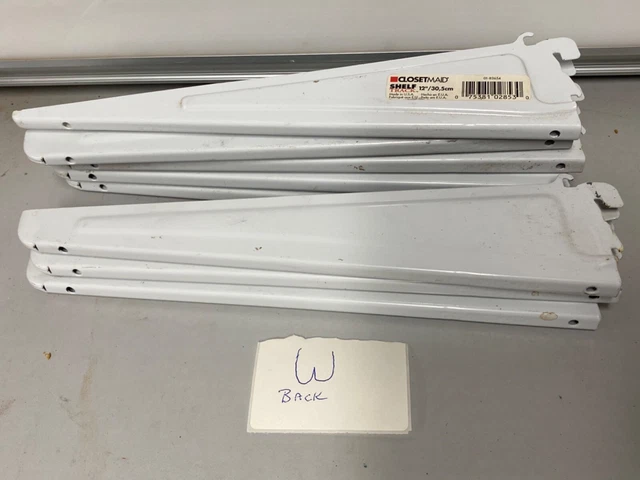ClosetMaid lot 8 ShelfTrack 12" Locking Shelf Bracket White for closet organizer