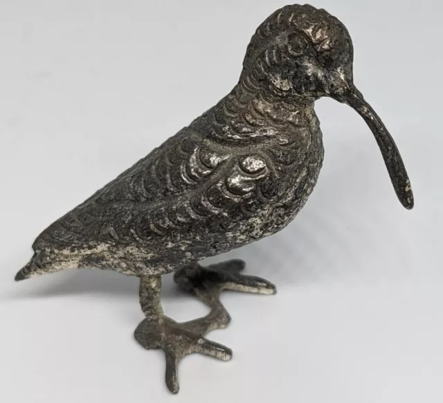 Small Vintage Decorative Metal Curlew Bird Figurine Ornament - 73g