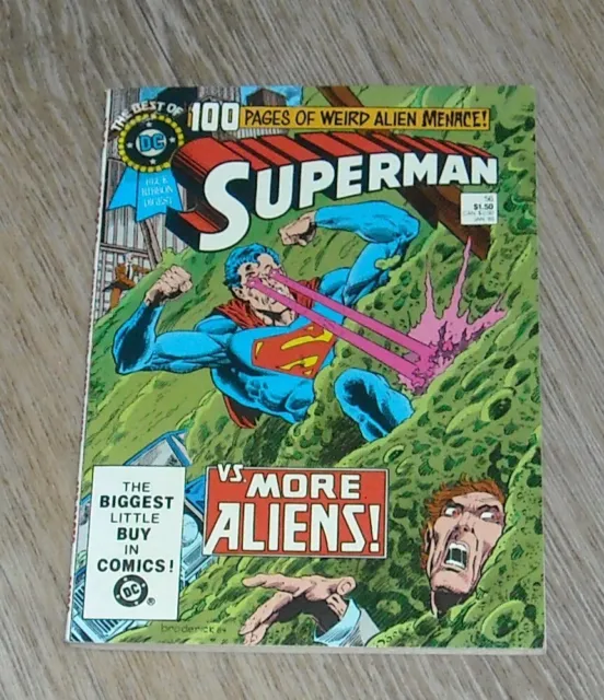 SUPERMAN vs MORE ALIENS BEST DC BLUE RIBBON DIGEST COMIC BOOK # 56 January 1985