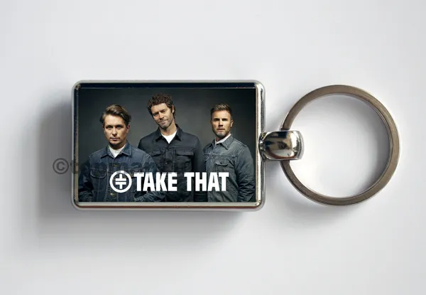 New Quality Double Sided Metal Keyring TAKE THAT, Mark, Howard & Gary