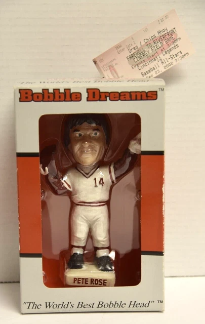 Bobble Head - Dreams Cincinnati Reds Pete Rose #14 Farewell To Riverfront - New