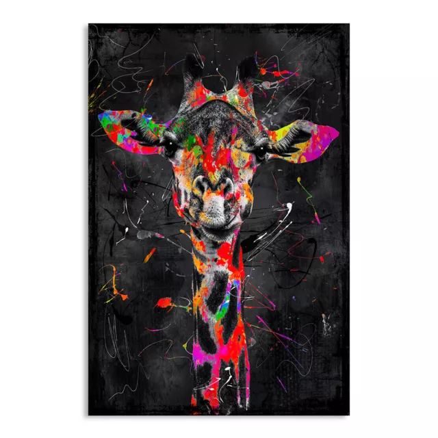 Acrylglas Bild Wandbild Giraffe Abstrakt Kunstdruck Deko Bilder Poster Tiere 3