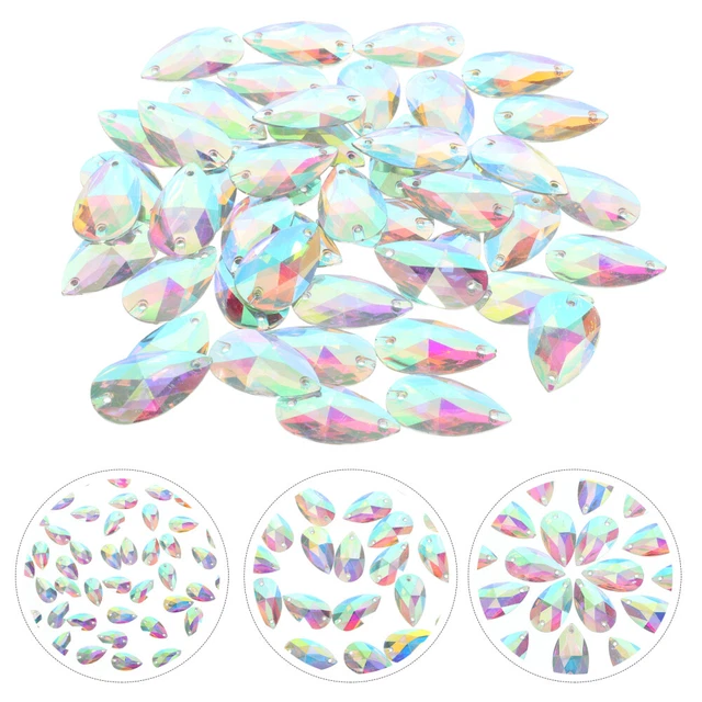 50 piezas de perlas con parte posterior plana pedrería broche