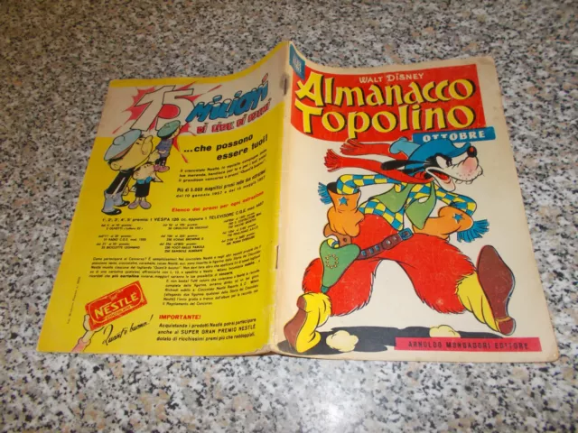 Almanacco Topolino 1956 N.39 Mondadori Walt Disney (Si Tratta Del N.1) Mb/Ottimo