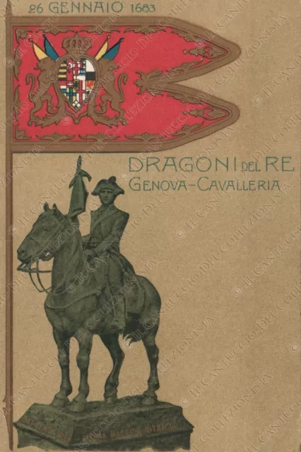 Dragoni del Re Genova Cavalleria Cartolina militare WW1