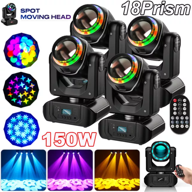 18Prism 150W Moving Head Stage Light RGBW Beam Gobo DMX DJ Disco Club LED Light