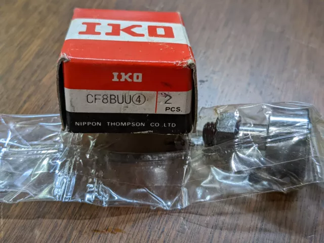 New Genuine IKO CF8BUU Cam Follower Set (Pack of 2) CF8-BUU