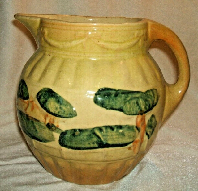 Antique Rosevill Pitcher With Yellow & Green Tree Landscape   Pre. 1916