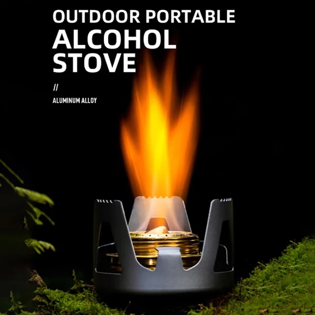 Fornello Ad Alcool Con Bruciatore A Spirito Mini Portatile Ultraleggero Da Esterno Per Campeggio E Cottura Al Barbecue (Grigio - Foto 10