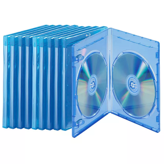 PEARL Blu-ray Soft-Hüllen blau-transparent im 10er-Pack für je 2 Discs