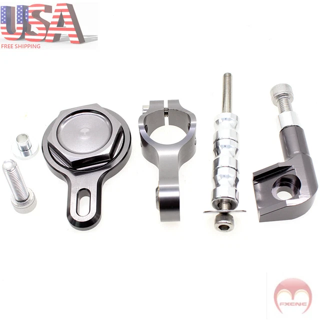 Gray Steering Damper Bracket Mounting Kit For YAMAHA YZF R1 1998-1999 2000 2001