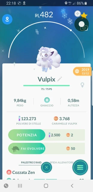 Pokémon GO - Shiny Vulpix Di Alola - 80.000 Polvere Di Stella - Account O Oggetto?