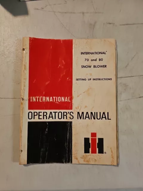 Original International Harvester IH Operators Manual For 70 80 Snow Blower