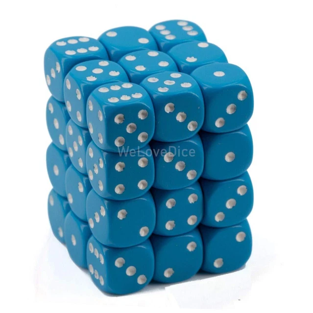 Chessex Dice 12mm Opaque Light Blue and White Plastic Polyhedral Dic (US IMPORT)