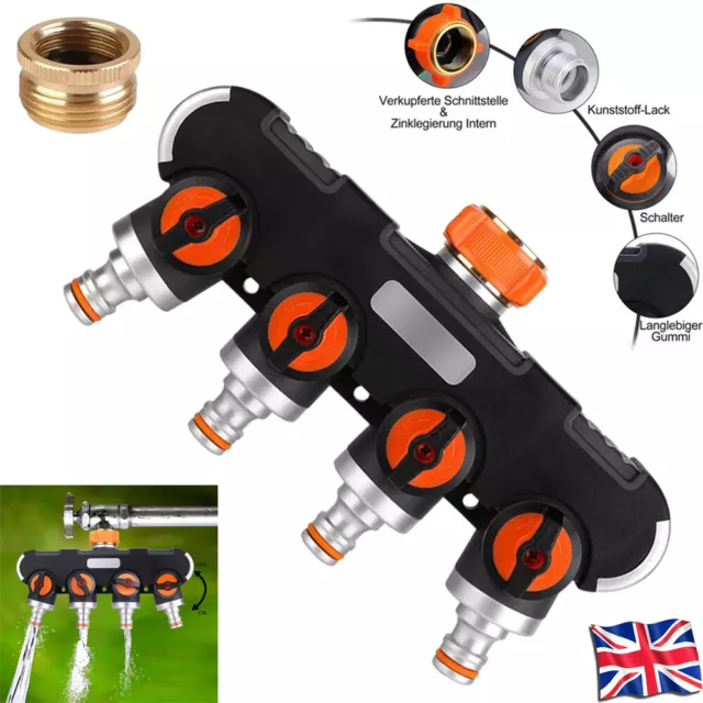 Outdoor 4 Way Garden Tap Manifolds Splitters for Garden/Patio Watering