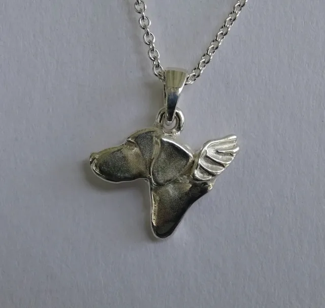 Small Sterling Silver German Shorthaired Pointer Angel Pendant
