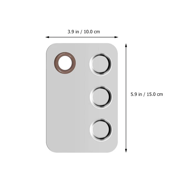 4 Pcs Stainless Steel Palette Mixing Painting Tray Makeup Pallete 3