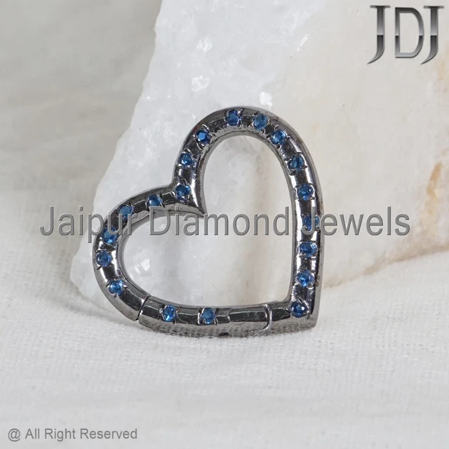 Fermoir Pince En Argent 925 Avec émeraude Naturelle Et Diamants Pavés - Taille 30 Mm - Fait Main - Neuf Avec étiquettes