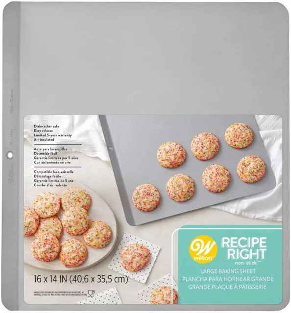 Wilton Recipe Right Air Cookie Sheet 16 x 14 Inch Large Silver NEW W/ MINOR DENT