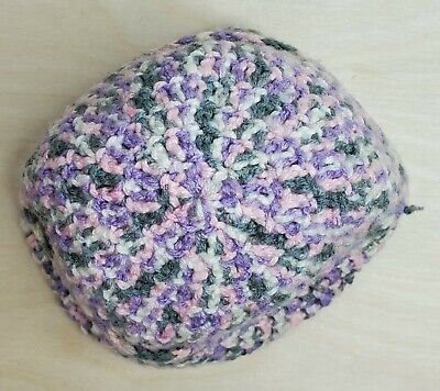 Knitted Winter Hat Youth Children Warm Head Cover Purple Pink 9” Opening 4
