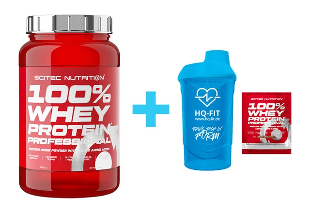 Scitec Nutrition 100% Whey Protein Professional 920g Eiweiß + Shaker + Probe