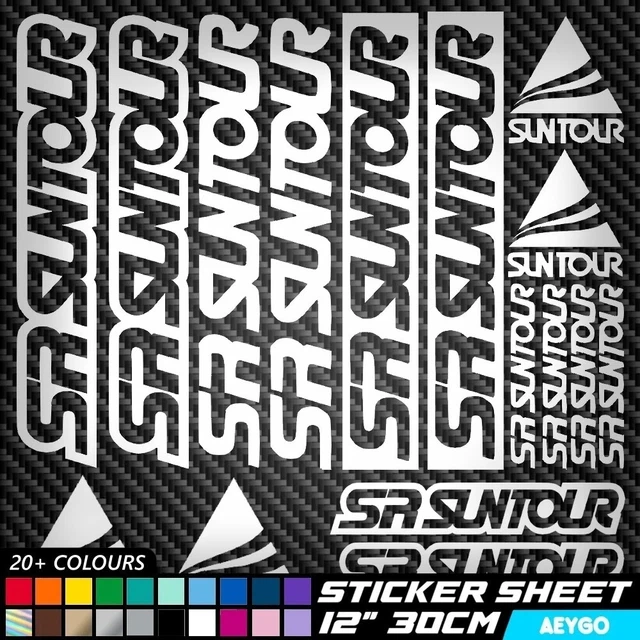 16X SR SUNTOUR Vinyl Decal Stickers Sheet Bike Frame Cycling Cycle ...