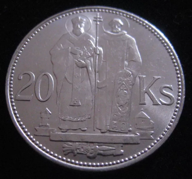 Mds Slowakei Slovakia 20 Kronen 1941 "St. Kyrill & St. Methodius", Silber  #U