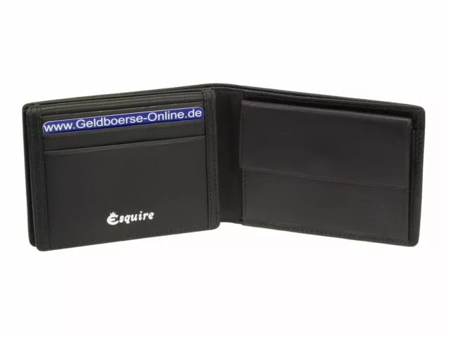 Esquire RFID Black kleine Geldbörse RFID Schutz Portemonnaie Geldbeutel Leder