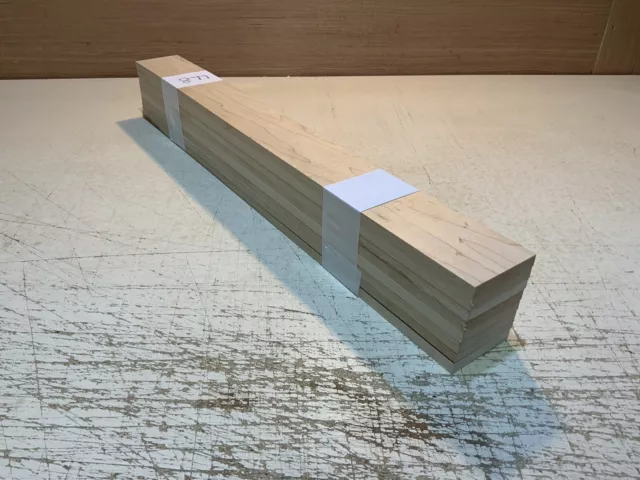 Madera de arce - madera dura - recortes - 8 piezas - 600 x 62 x 10 mm (877)