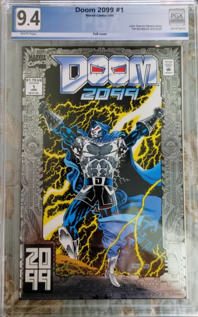 Doom 2099 #1 Pgx 9.4 Key First Issue Metallic Silver Foil Cover Low Cbcs Sensus