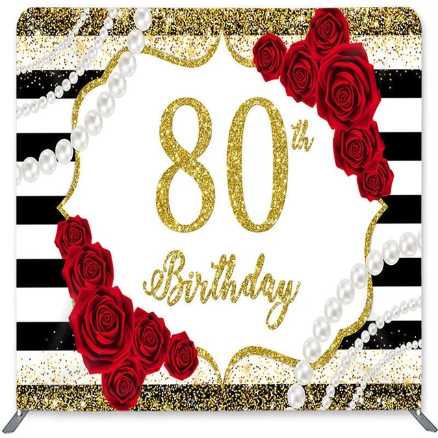 GOLD 80TH BIRTHDAY Fabric Backdrop Cover for Party $37.99 - PicClick AU