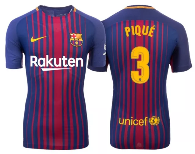 Nike FC Barcelona 2017-2018 Home Jersey - Pique 3 I Heim Boat Spade