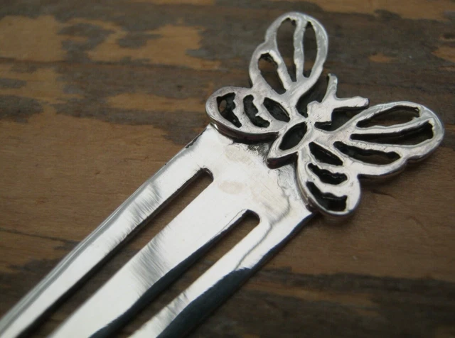 Solid Silver 925 Bookmark With An Asymmetric Butterfly Topper - Paper Money Clip