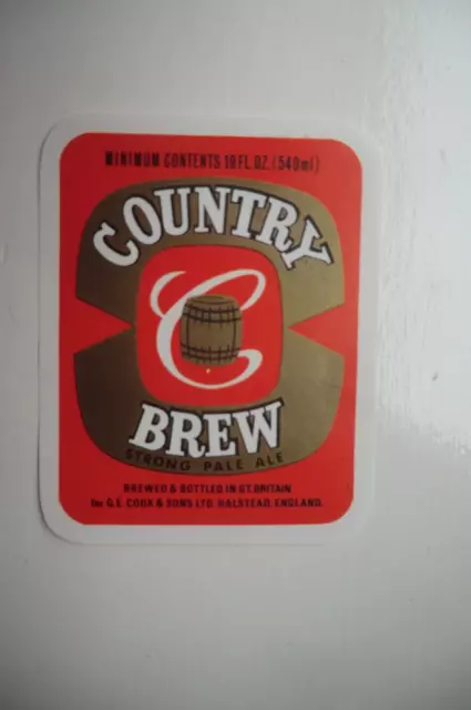 MINT COOK HALSTEAD COUNTRY BREW STRONG PALE ALE 19 fl oz BREWERY BEER LABEL