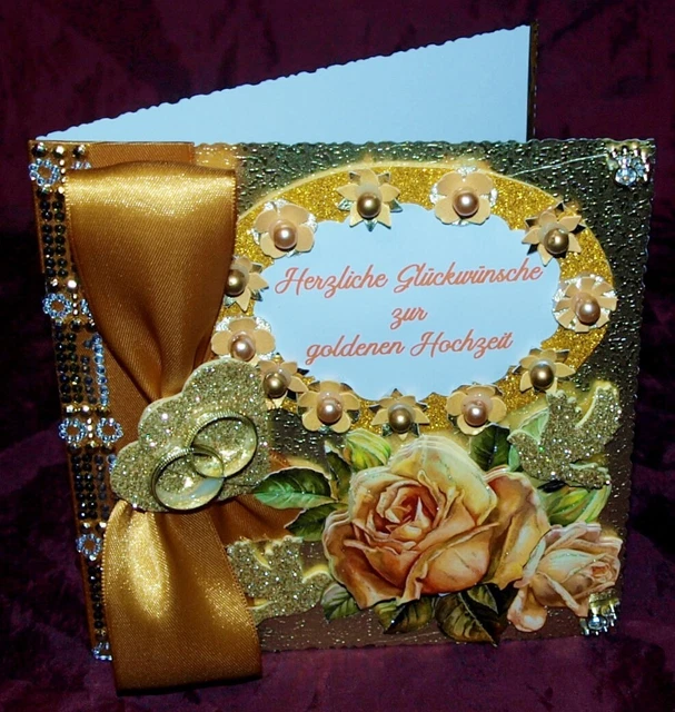 GLÜCKWUNSCHKARTE GRUSSKARTE ZUR goldenen Hochzeit Goldhochzeit 50