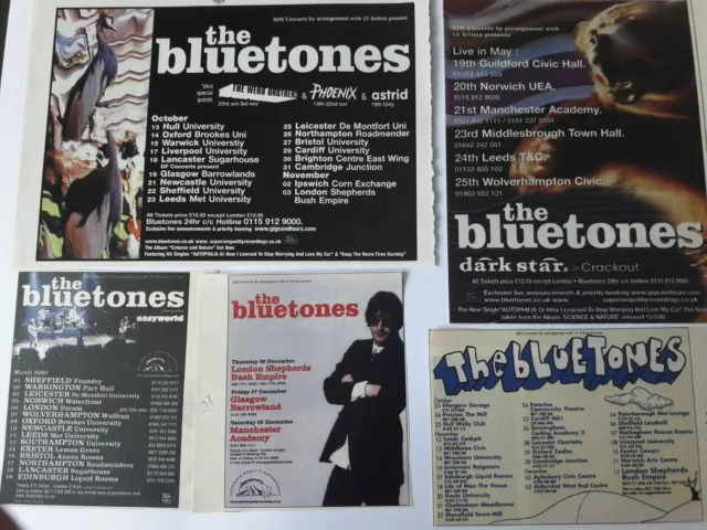 THE BLUETONES - LIVE TOUR DATES 2000 2002 2001 2003 - original advert / magnet