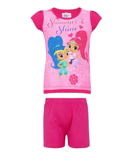 Mädchen Shimmer and Shine kurzärmeliges Pyjama PJS-Set, offiziell 2-8 Jahre