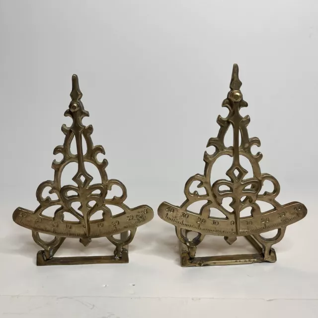 Pair Of Vintage Brass Scale Bookends 6.5” tall x 5” Wide