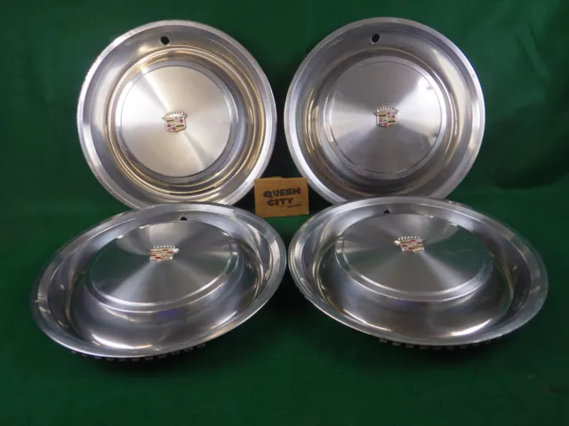 Set of 15" full hub caps 1970s Cadillac DeVille 71 72 72 73 75 76 77? #2