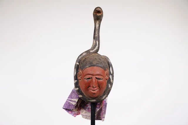 Tiv Festival Mask with Large Snake 17.5" - Nigeria - African Art 2
