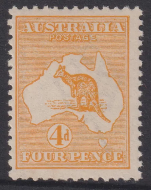 AUSTRALIA Roos - 1913 First Wmk 4d ORANGE-YELLOW  SG 6a MNH Cv 3000 [E3314]