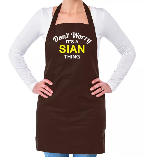 No Worry It's A Sian Cosa ! Unisex Delantal Adulto Apellido Medida Nombre