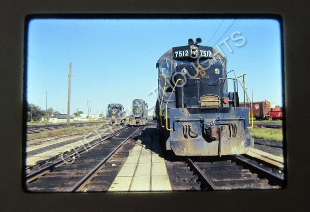 Original '76 Ektachrome Slide C&O Chesapeake Ohio 7512 SD40 w/B&O Nose    36E18