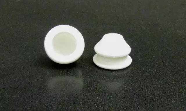 Rubber Stoppers Fit Holes 1/2" White Set / 2 Plugs for Salt & Pepper Shakers