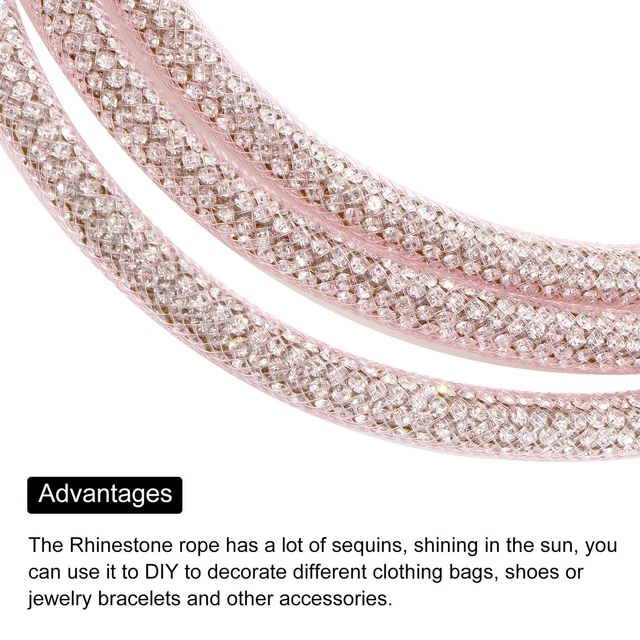 6MM X 120CM Rhinestone Rope Crystal Rope Pink Mesh White Diamond $21.87 ...