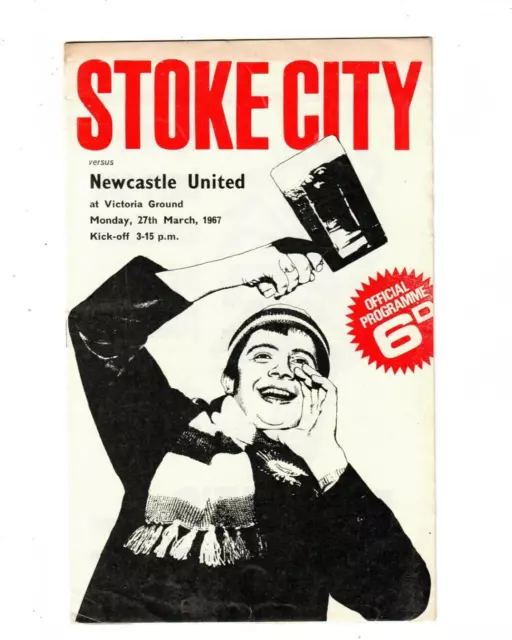 1966/67 Stoke City v NEWCASTLE UNITED Football Programme with token