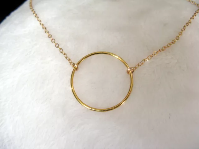 COLLIER PENDENTIF CERCLE - OR 14 carats