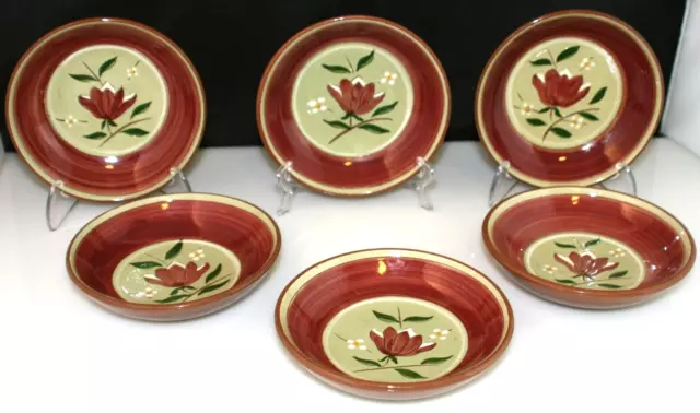 1950s Stangl Pottery Magnolia Pattern Small Fruit Dessert Bowl Set of 6