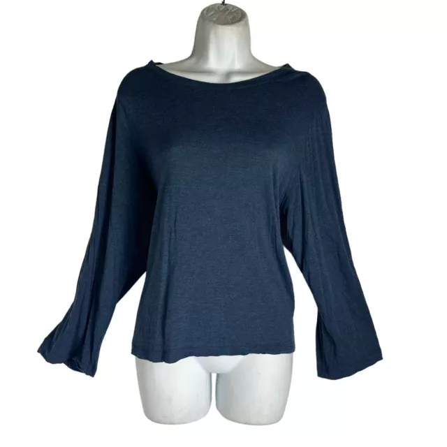 Vince Women's Size M blue Long Sleeve Cotton Blue Scoop Neck Tee Shirt size M