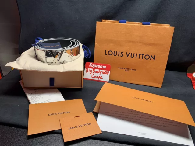 Louis Vuitton Virgil Abloh Illusion Leather 40MM Initials Reversible Belt  95/38!